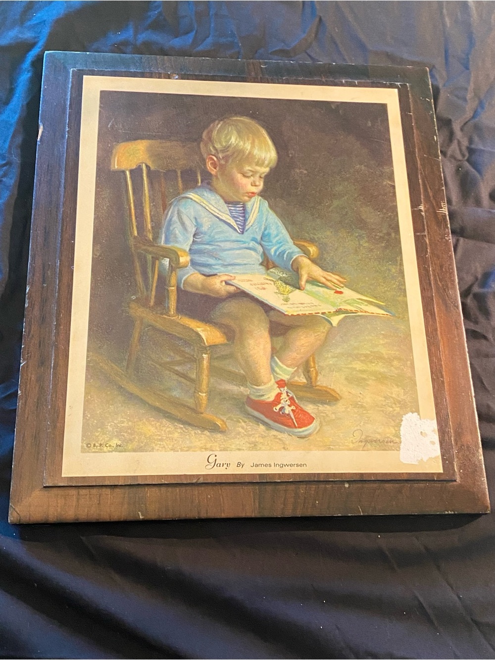 James Ingwersen "Gary" Signed Framed Print Realism Portrait 11x12 in Vintage